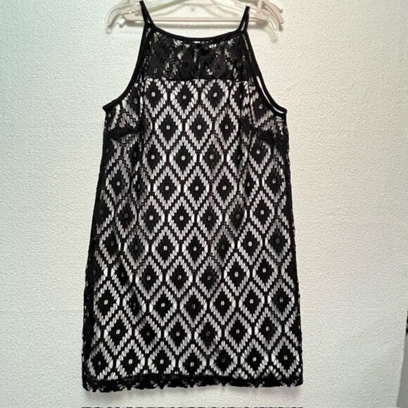 Emma & Michele Womens Black Lace Dress, Plus Size 1X - Picture 1 of 7